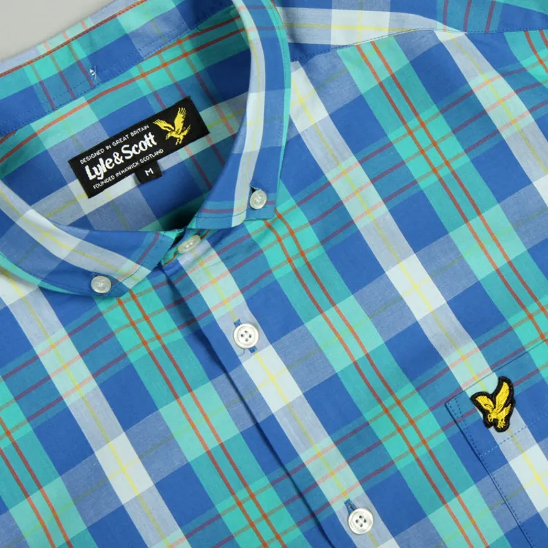 Lyle and Scott SS Tartan Shirt - Vert Green-1